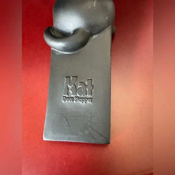 Black Cat Figurine with Red Collar door stopper - Picture 3 of 6